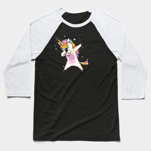 Dabbing unicorn funny shirt- Baseball T-Shirt